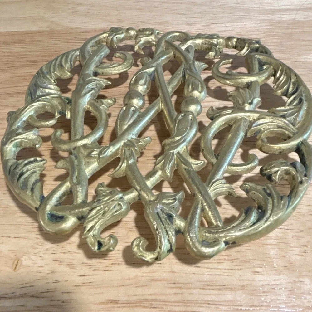 Vintage 1950 Colonial Williamsburg Cypher Brass Trivet